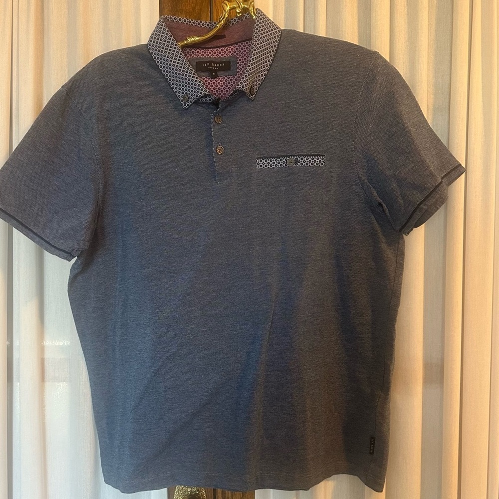 Ted Baker Blue Contrast Polo Shirt
